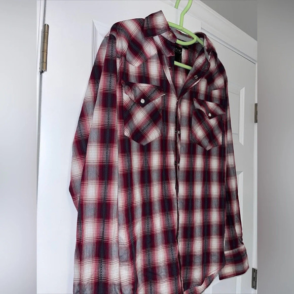 Roper Wear The West Men's Western Shirt Size Small Pearl Snap Blue Red Cowboy - Picture 3 of 7